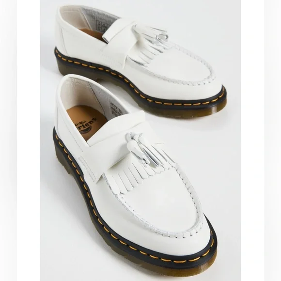 ❗️NEW Dr. Martens AirWair ADRIAN YELLOW STITCH LEATHER TASSEL LOAFERS Size 5 - Picture 2 of 15